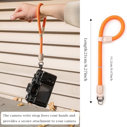 VOVMOEYA Rope Camera Wrist Strap for Sony Fujifilm Nikon Canon DSLR - Hand Strap - Orange - Image 2