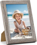 Vittanly 5x7 Picture Frame Made of Solid Wood for Wall & Table, Rustic Grey by Vittanly