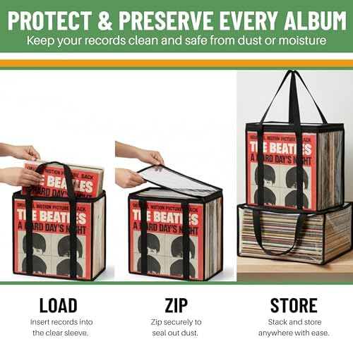 Evelots Vinyl Record Storage Bags, 6 Pack, Holds 216 LP Albums - Image 5