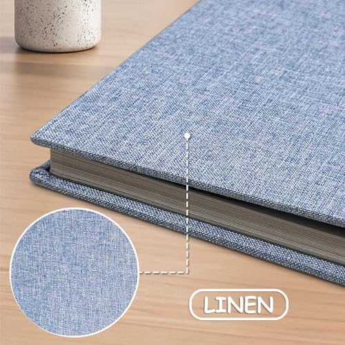 Large Photo Album Scrapbook – Holds 4x6, 8x10 Pictures – Self-Adhesive Pages for Baby, Wedding, Travel & Family Memories | Includes Metallic Pen & Scraper/Light Blue Large DIY Memory Book for Gifts - Image 4