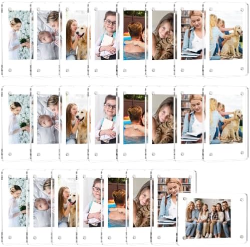 24 Pack 2.36x3.54 in Magnetic Picture Frames for Refrigerator by ALFFUN