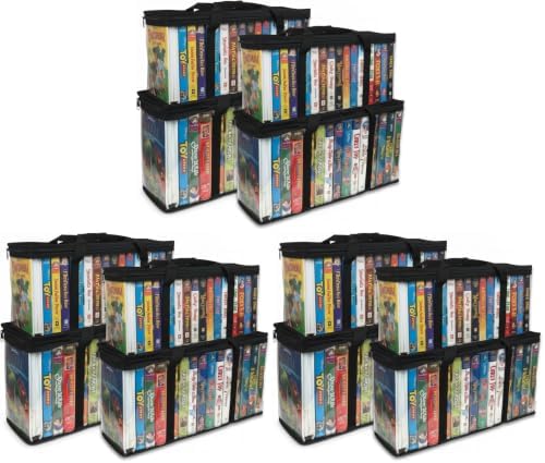 Evelots 12 Pack VHS Storage Bag-Movie Organizer-Video Tape-Handles-Hold 60-No Dust by Evelots