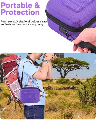 RAIACE Hard Case Compatible with Sony Alpha 7 II III IV/7R V Camera, for Nikon, for Canon, for Pentax and More. Mesh Pocket for Charger, Cables, Cards and Accessories. (case only) (Purple) - Image 5