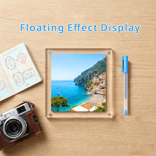 Meetu Acrylic 5x5 Picture Frame 5 Pack Clear Two Sided Desk Photo Frame Magnetic Frame Inner Size 4x4 with Gift Pack for Display Family Pictures Baby Photos Friends Pictures Pet Dog Picture - Image 4