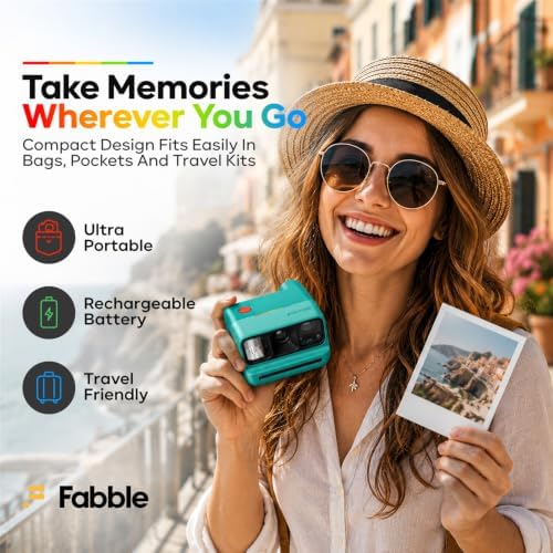 Polaroid Go Generation 3 Instant Film Camera Bundle with Go Color Film 16 Exposures, Protective Hard Case, Wrist Strap, USB-C Cable & Accs. for Instant Photography (Teal) - Image 6