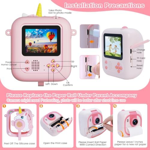 ARNSSIEN Kids Instant Print Camera for Toddlers 1080P 2.4in+180° Flip Lens - Image 5