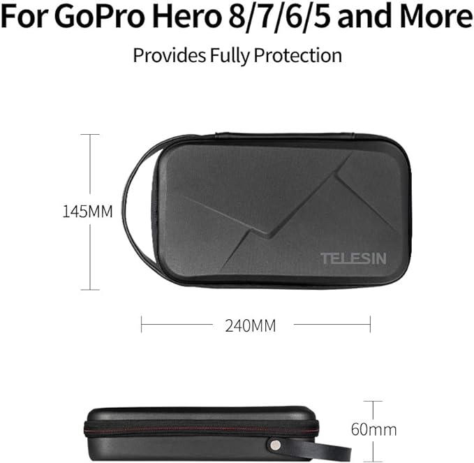 TELESIN Hard Carry Case Waterproof Carrying Bag for Go Pro Mission 1 PRO Hero 13 12 11 10 9 DJI Osmo Action 6/5 Pro/4/Pocket 4 3/Nano Insta360 X5/X4/X3 Ace Pro 2 EDC Tech Pouch Camera Accessories - Image 6