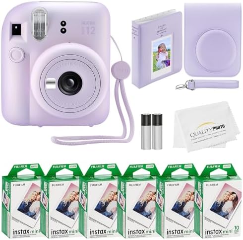 Fujifilm Instax Mini 12 Instant Camera + 60 Photo Prints + Accessories, Lilac Purple by FUJIFILM
