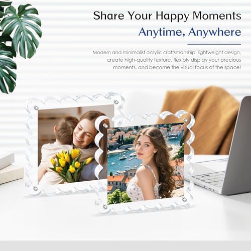 Acrylic Picture Frames.5×5inch 2Pack,Scalloped Photo Frame - Image 5