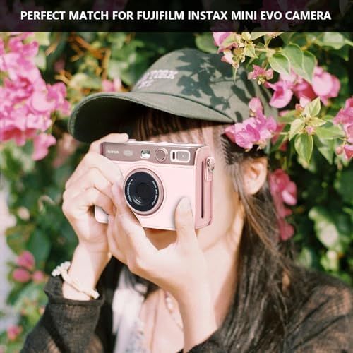 CAIYOULE Camera Case for Instax Mini EVO Instant Film Camera, Gentle Rose - Image 5