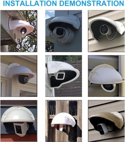 2-Set Outdoor CCTV Security Camera Top Cover, Sun Rain Shade Cover Shield Protective Roof Compatible with Hikvision/Nest/Ring/Arlo/Dome/Bullet - Image 6