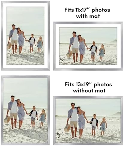 Americanflat 13x19 Poster Frame 5-Pack - Matted to 11x17 - Silver - Image 4