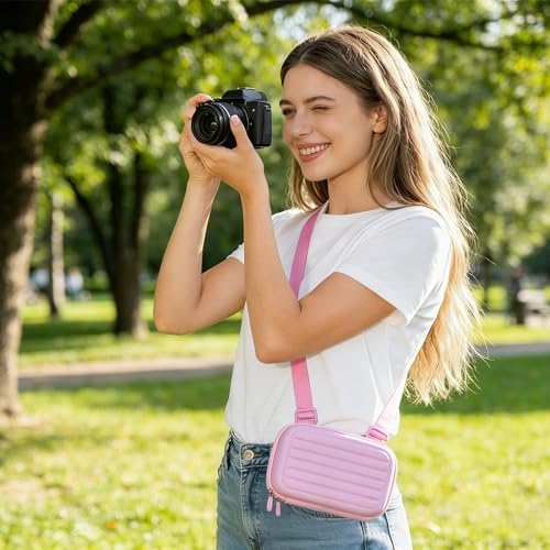 Leayjeen Vlogging Camera Case for AUREAPIX with Shoulder Strap - Pink - Image 6