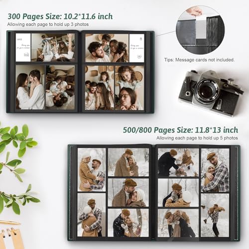 Popotop 4x6 Photo Album Holds 300 Pictures, Vegan Leather Hardcover - Image 5