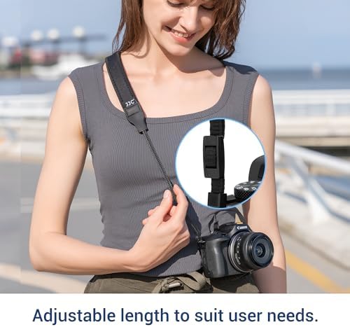 Soft Camera Shoulder Strap for Canon EOS R50 R50V R100 R10 R6 Mark III II R5 Mark II R50V Panasonic LUMIX L10 Sony ZV-E10 II ZV-E1 Fujifilm Nikon Mirrorless Camera, 23.6-43.3" Adjustable Neck Strap - Image 7