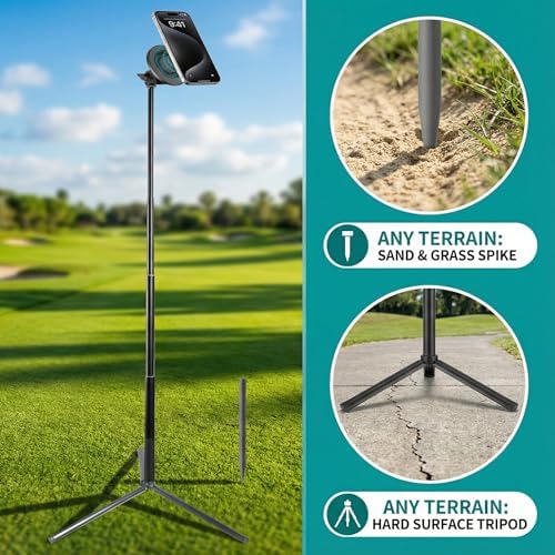 WIGERLON Golf Monopod Stick,Golf Tripod, Golf Recording Stick with Magnetic Phone Holder and a Adjustable Clip Smartphone Holder.irangesports Stick for Golf Swing - Image 3