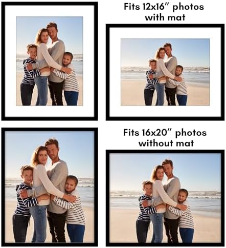 Americanflat 16x20 Poster Frame 2-Pack - Matted to 12x16 - Black - Image 6