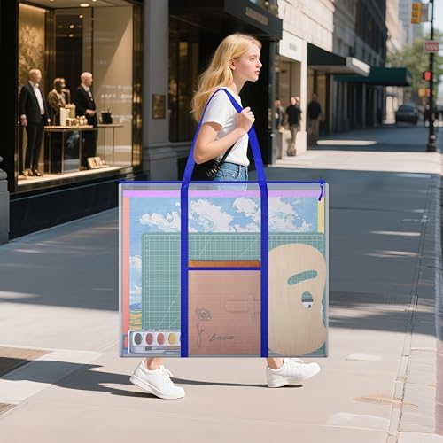 ZKOO Bulletin Board Poster Storage, Extra-Large Storage Chart Art Portfolio Bag 30 x 25 Inchs, Bulletin Board Sheet Organization for Bulletin Boards, Scrapbooks, Keepsake and Poster (30" X 25", Blue) - Image 2