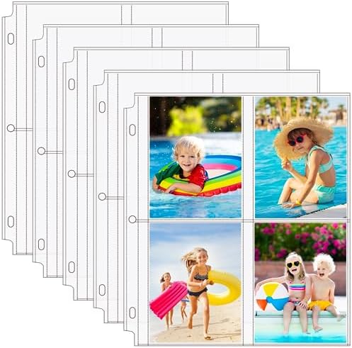 MaxGear 60 Pack Photo Sleeves for 3 Ring Binder (480 Pictures), 3.5x5 in by MaxGear