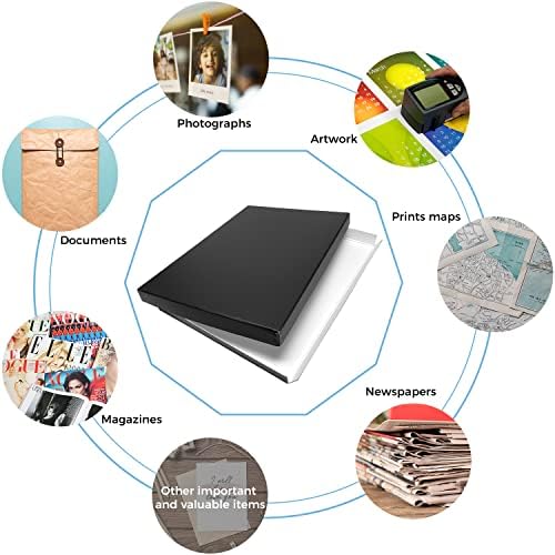 Lineco Museum Archival Storage Box, 13.75x19.75x1.5 in. Drop Front Design. Acid-Free with Metal Edge. Organize Photos, Pictures, Prints, Documents, Crafts, DIY. Black, 2 Pack - Image 6