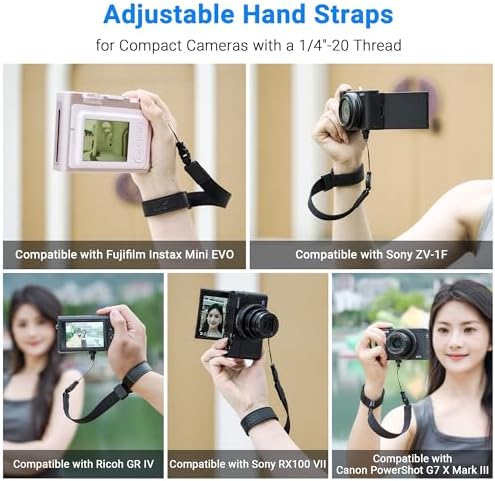 Mini EVO Strap, Adjustable Nylon Camera Hand Wrist Strap Lanyard with 1/4"20 & Quick Release for Ricoh GR IV III IIIx II GRIV GRIII GR4 GR3X for Sony RX100 VII ZV-1 ZV-1F ZV1F G7X Mark III II SX740 HS - Image 2