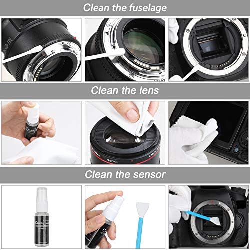 18-in-1 Professional Camera Cleaning Kit for Most DSLR Cameras (Canon, Nikon,Sony), with Air Blower/Cleaning Pen/Detergent/Cleaning Cloth/Lens Brush/Carry Case - Image 3