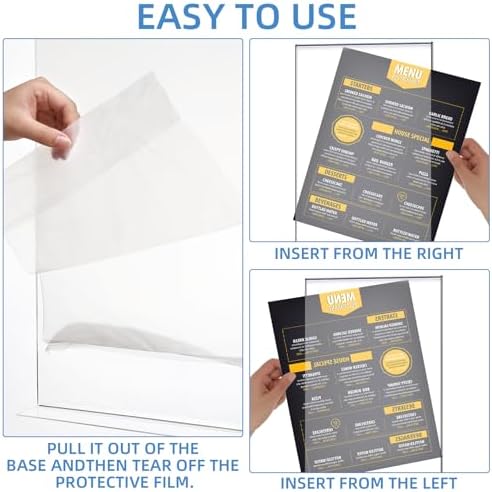 Shellwei 8 Pcs Acrylic Sign Holder 11 x 14'' Clear Acrylic Picture Frame Vertical Table Top Frame with Stand Double Sided T Shape Flyer Holder for Paper Menu Photo Restaurant Office Home - Image 4