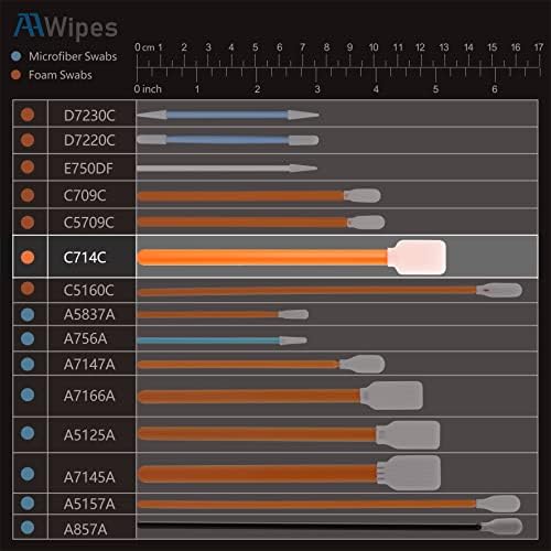 AAwipes Foam Cleaning Swab Sticks (200 pcs Large Rectangular Foam Tips, 5.25", Orange) Cleanroom Cleaning Swab Sponge Stick for Inkjet Printer, Optical Instruments - Image 3