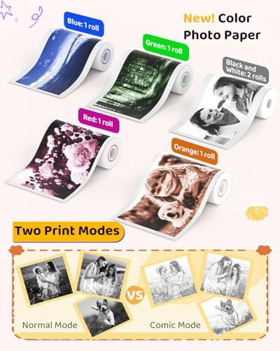 Kids Color Instant Print Camera – Kids Camera with 5 Color Photo Paper, 48MP & 1080P Video, 21 Fun Frames, 32G Card, Christmas/Birthday Gifts for Girls and Boys Ages 3 4 5 6 7 8 9 10 11 12 - Black - Image 5