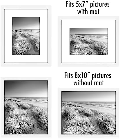 Americanflat 8x10 Picture Frame 2-Pack - Matted to 5x7 - White - Image 4