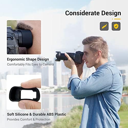 JJC Silicone Eyecup Viewfinder for Canon EOS R8 RP Camera, Extended Design - Image 3