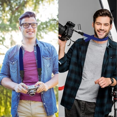 FIEIL Neck Strap Silicone Camera Straps - Padded Camera Strap, 1.5" Wide Adjustable Nylon Shoulder Strap - Compatible with Canon, Nikon, Sony, and More DSLR and Mirrorless (Prussian Blue) - Image 2