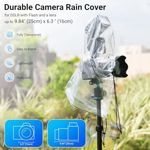 2PCS Clear Camera Rain Cover w Flash for Camera + Lens up to 6.3"x9.8"(DXL) - Image 2