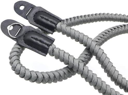 Paracord Woven Camera Neck Shoulder Strap Belt Hand Compatible with Canon Nikon Sony Olympus Pentax Fujifilm Panasonic SLR DSLR Digital Mirrorless Cameras 36inch Grey - Image 4