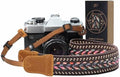 Padwa Lifestyle Speed Gray Camera Strap - 1.5" Soft Cotton Rope Weave Crazy Horse Cowhide Head Camera Straps for Photographers and All Cameras,Cute Adjustable Vintage Woven Strap for Adults & Kids by PadwaLifestyleCameraStrap