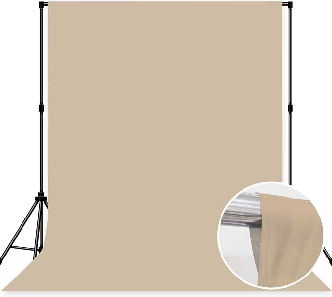 Beige Photo Backdrop Professional Photography Background Fabric 8x10ft | Seamless Design eliminates Wrinkle Portrait Photography Wedding Dark Theme Decorations - Image 2
