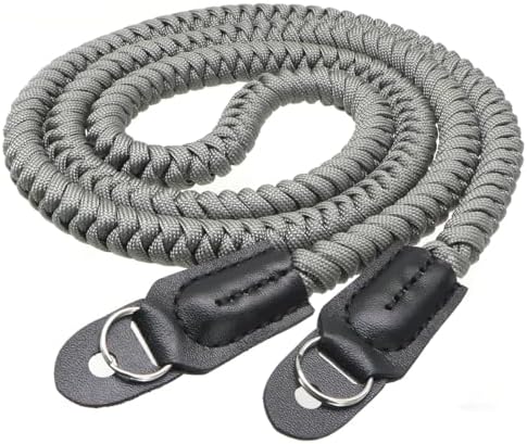 Paracord Camera Strap Long Camera Neck Shoulder Strap for SLR DSLR Digital Mirrorless Cameras 47inch/120cm Grey by HITHUT