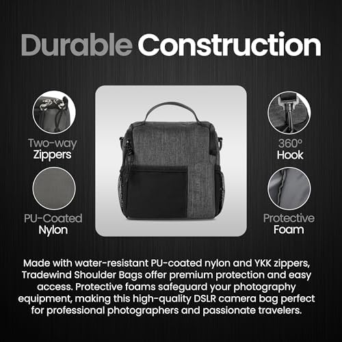 Tamrac Tradewind 3.6 Camera Bag for Photographers, Camera Case for Photography Accessories, Compact Camera Shoulder Bag for DSLR and Mirrorless Cameras, Crossbody Camera Bag for Women Men – Dark Grey - Image 6