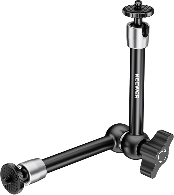 NEEWER 9.8"/25cm Adjustable Friction Magic Arm with 1/4" Screw on Both Ends, Compatible with SmallRig Cage, Flash/LED Light/Microphone/Monitor/SuperClip, Max Load 4.4lb/2kg, ST08 by Neewer