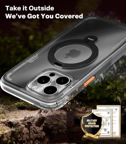 TORRAS Ostand Q3 Air for iPhone 15 Pro Case with Stand, Shockproof - Image 3