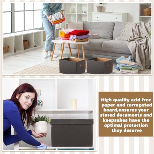 10 Pcs 15 x 12 x 10 Inch Archival Storage Cartons Acid Free, Black - Image 6