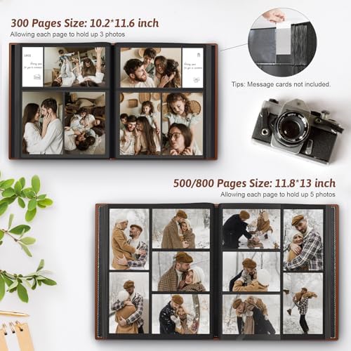 Popotop 4x6 Photo Album Holds 300 Pictures, Vegan Leather Hardcover - Image 5
