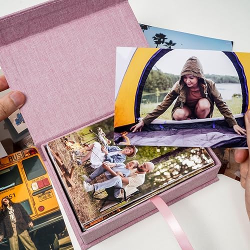 4x6 Photo Storage Box, Premium Linen Memory Box for Photos, Pictures, Certificates, Scrapbooking Supplies & Jewelry - Portable, Stackable Organizer for Home, Crafters & Collectors - Image 5