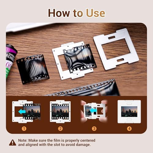 JJC 25 Pairs 35mm Slide Film Mounts to Holder 25 Sheets of Film, with Snap-in Design & Precisely Position, Premium Scanning Accessories Worked Well with Most Projectors Scanners Slide Trays Binder - Image 3