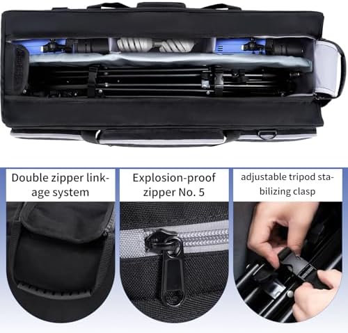 Tripod Carrying Case, 30.7" Heavy Duty Tripod Bag with Padded Divider - Image 3