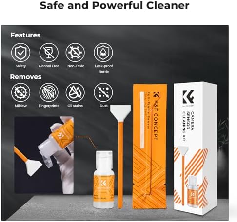 K&F CONCEPT 24mm Full Frame Sensor Cleaning Kits, with 20ml Sensor Cleaner - Image 4