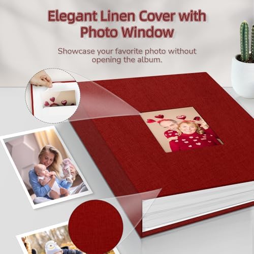 popotop Photo Album 4x6-100 Photos Photo Books with 100 Vertical Pockets,Linen Cover Albums for Family Wedding Anniversary Baby Vacation Pictures - Image 2
