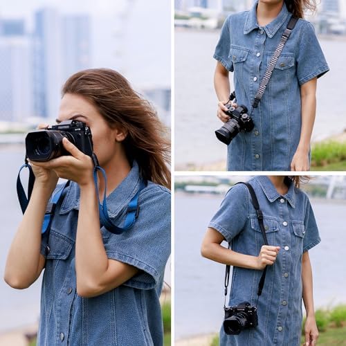 Mirrorless Camera Neck Strap with Quick Release Buckles, Adjustable Shoulder Sling Strap for Sony A7C II A7 IV III A7R V IV ZV1 ZV-E10 Canon EOS R100 R50 M50 M6 Nikon Z30 Z50 Z6 Z7 II & More (Grey) - Image 2