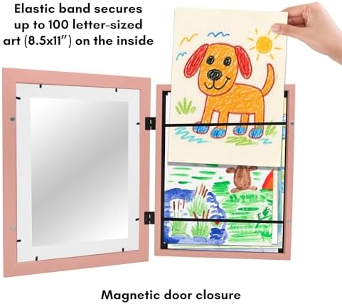 Americanflat 8.5x11 Changeable Kids Art Frame - Peachy Pink - Image 5