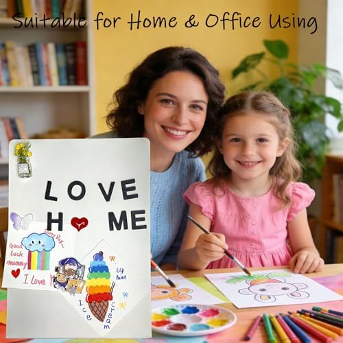 2 Pack Metal White Magnet Display Board, 14" × 10" Anti-slip Magnetic Bulletin Board Tabletop Memo Craft Photo Display Stand Small Business Supplies for Home Office Vendor Booth Events Store Classroom - Image 5